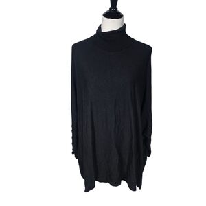 New York & Company Medium Oversized Black TurtleNeck Knit Sweater
